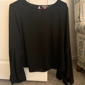 Vince Camuto Black Polyester Bell Sleeve Top / M